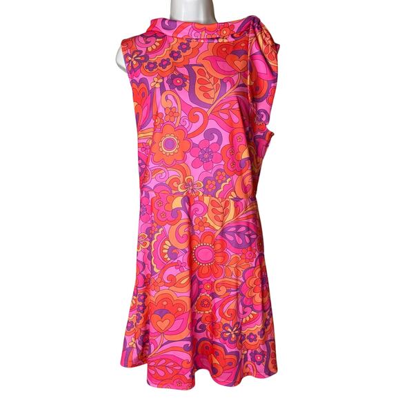 Smak Parkour Unique Vintage Pink Mod Floral Dress 1X 16 NWT - Picture 1 of 7